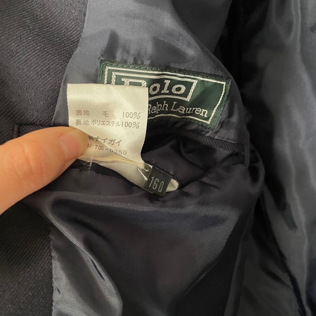 ポロラルフローレン 紺ブレザー 金ボタン 160 ネクタイ付き【MOA】