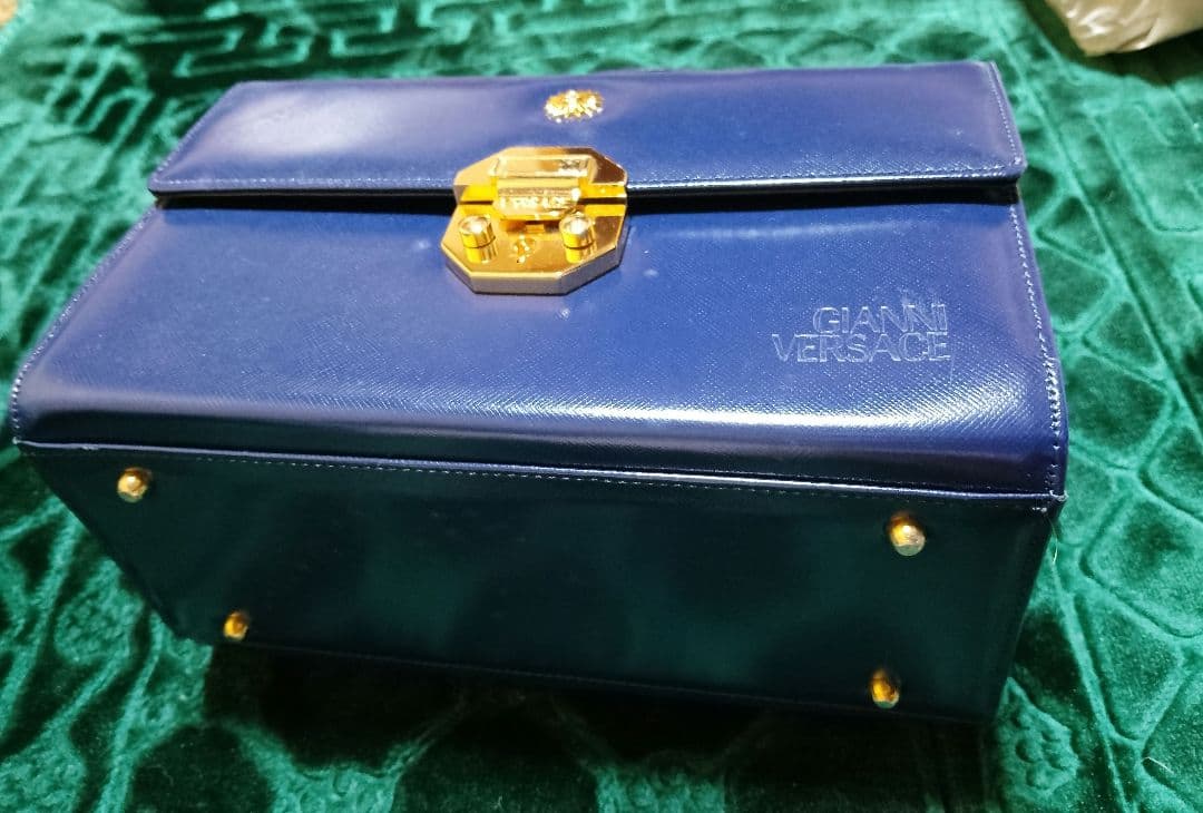 VERSACE ネイビーパーティーバッグ