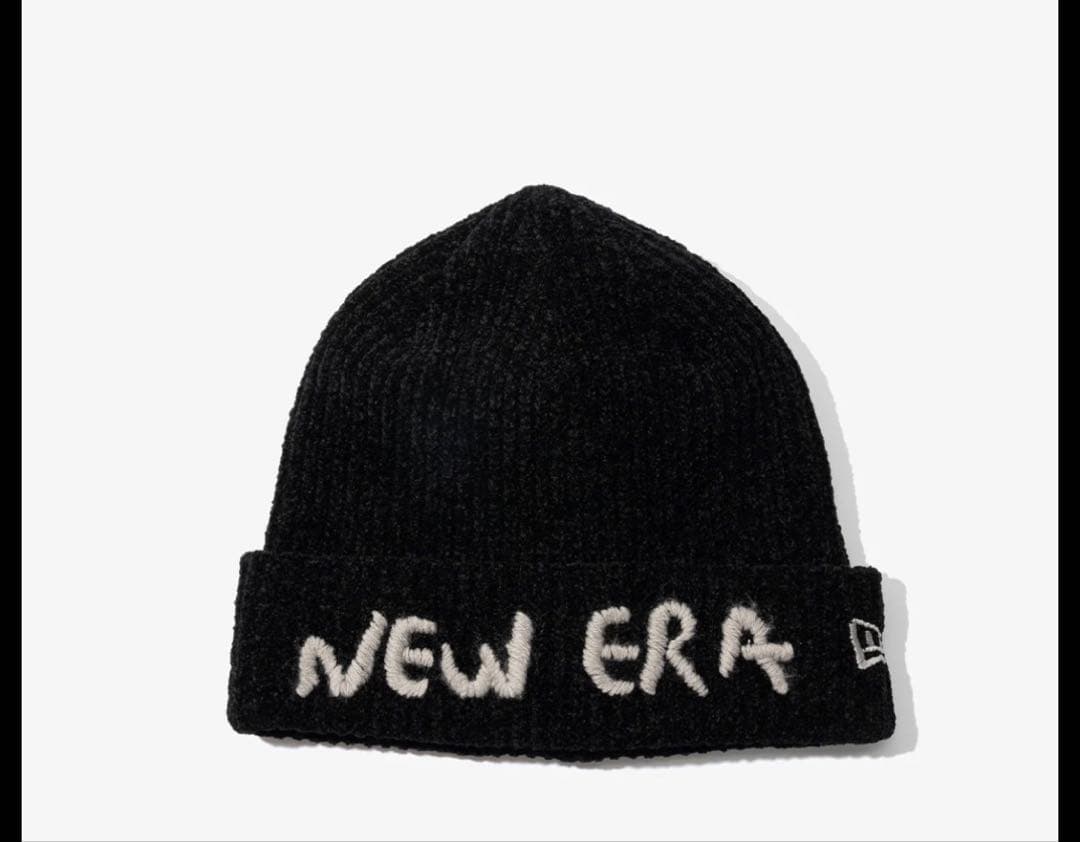 【NEW ERA】ニューエラ＊ニット帽＊ビーニー＊黒＊ロゴ刺繍