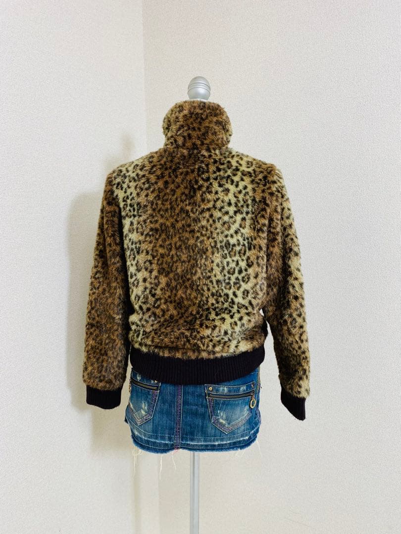 9110. フェアリーグランジ スタンド ヒョウ柄 ブルゾン 平成ギャル Y2K