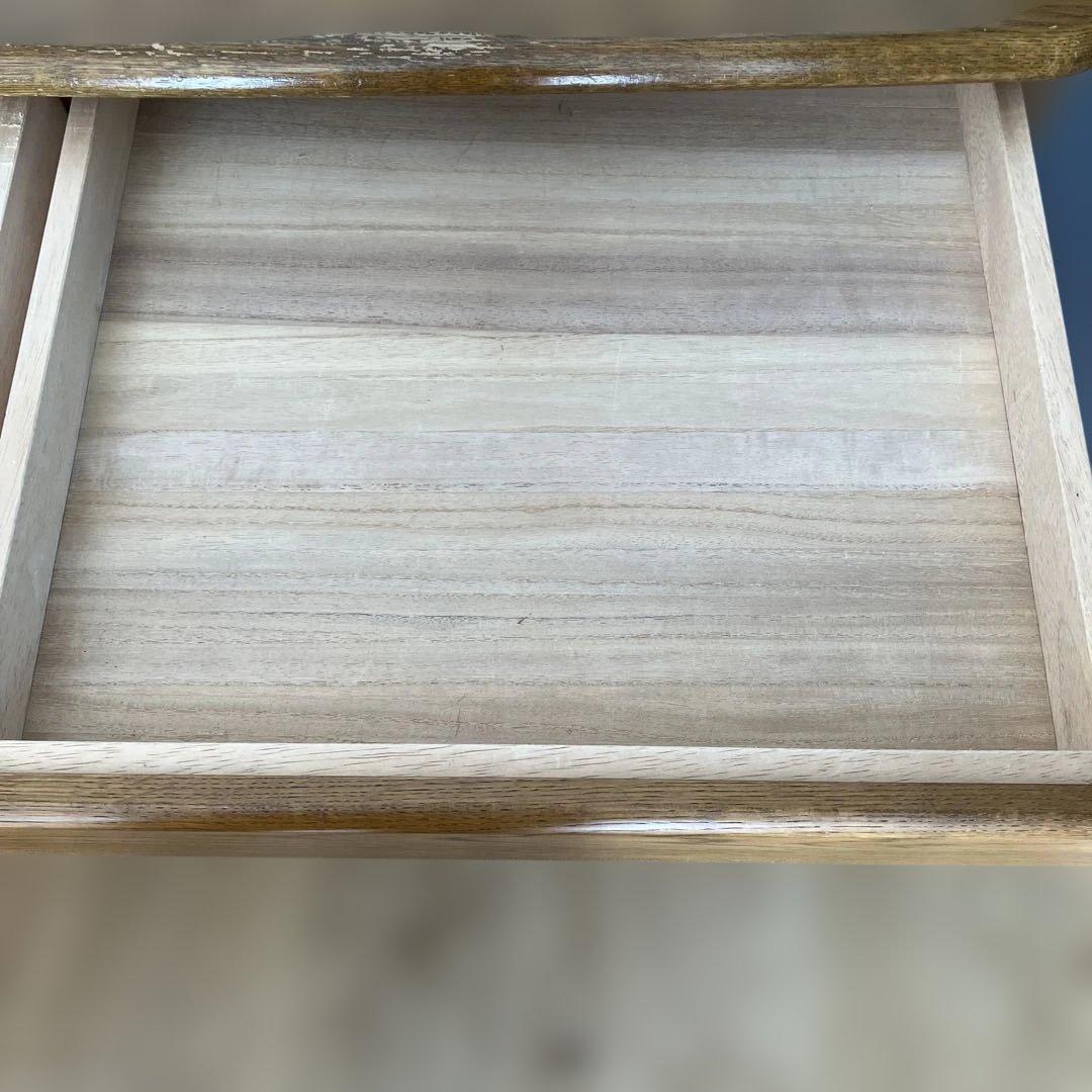 ①浜本工藝　木製学習机 引き出し2個 2点セットの机のみ