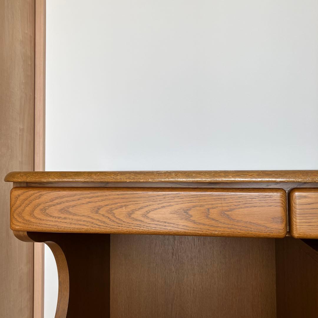 ①浜本工藝　木製学習机 引き出し2個 2点セットの机のみ