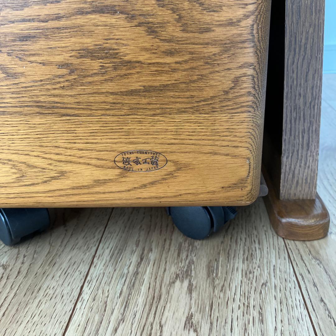 ①浜本工藝　木製学習机 引き出し2個 2点セットの机のみ