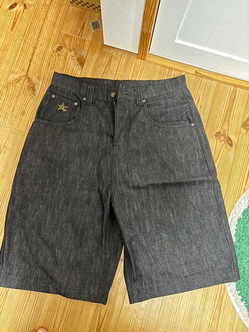 パンツ Star logo rigid Denim Jorts belvet BLACK