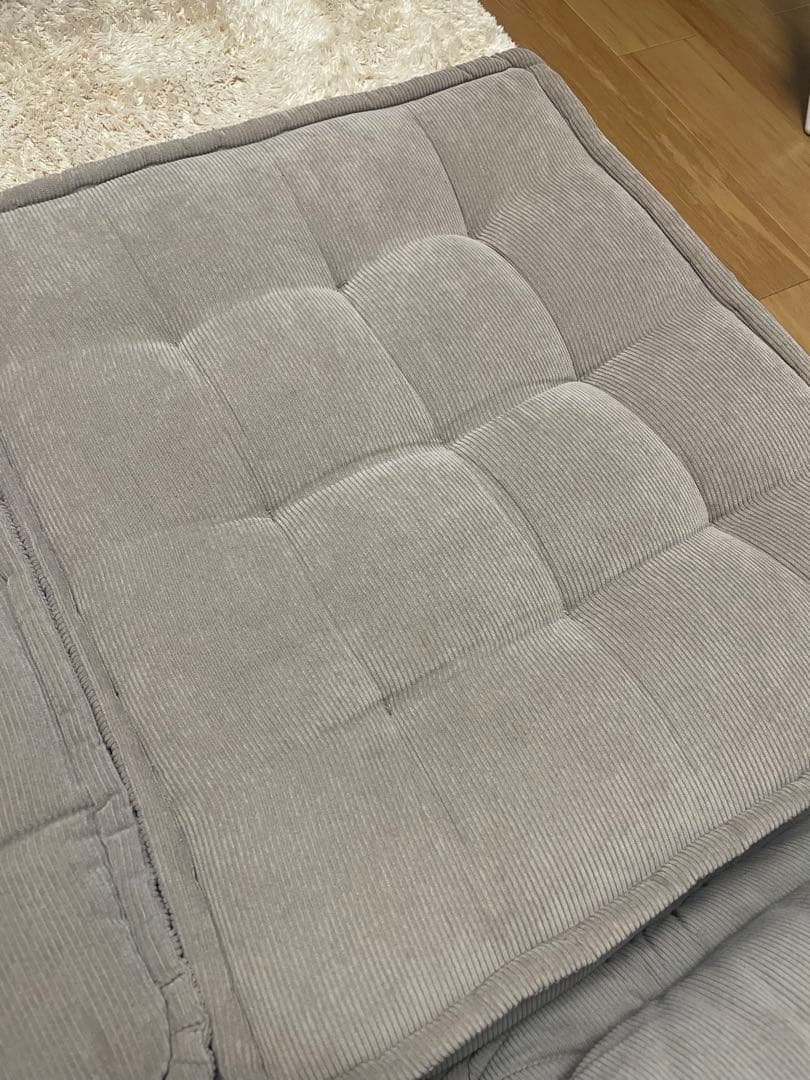 フロアソファ コーデュロイ グレージュ 2個セット