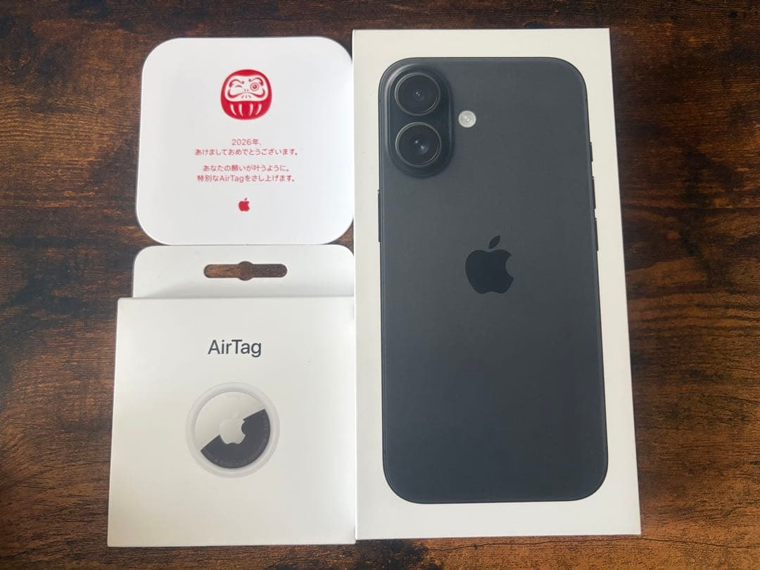 iPhone16 128GB ブラック SIMフリー　限定AirTag