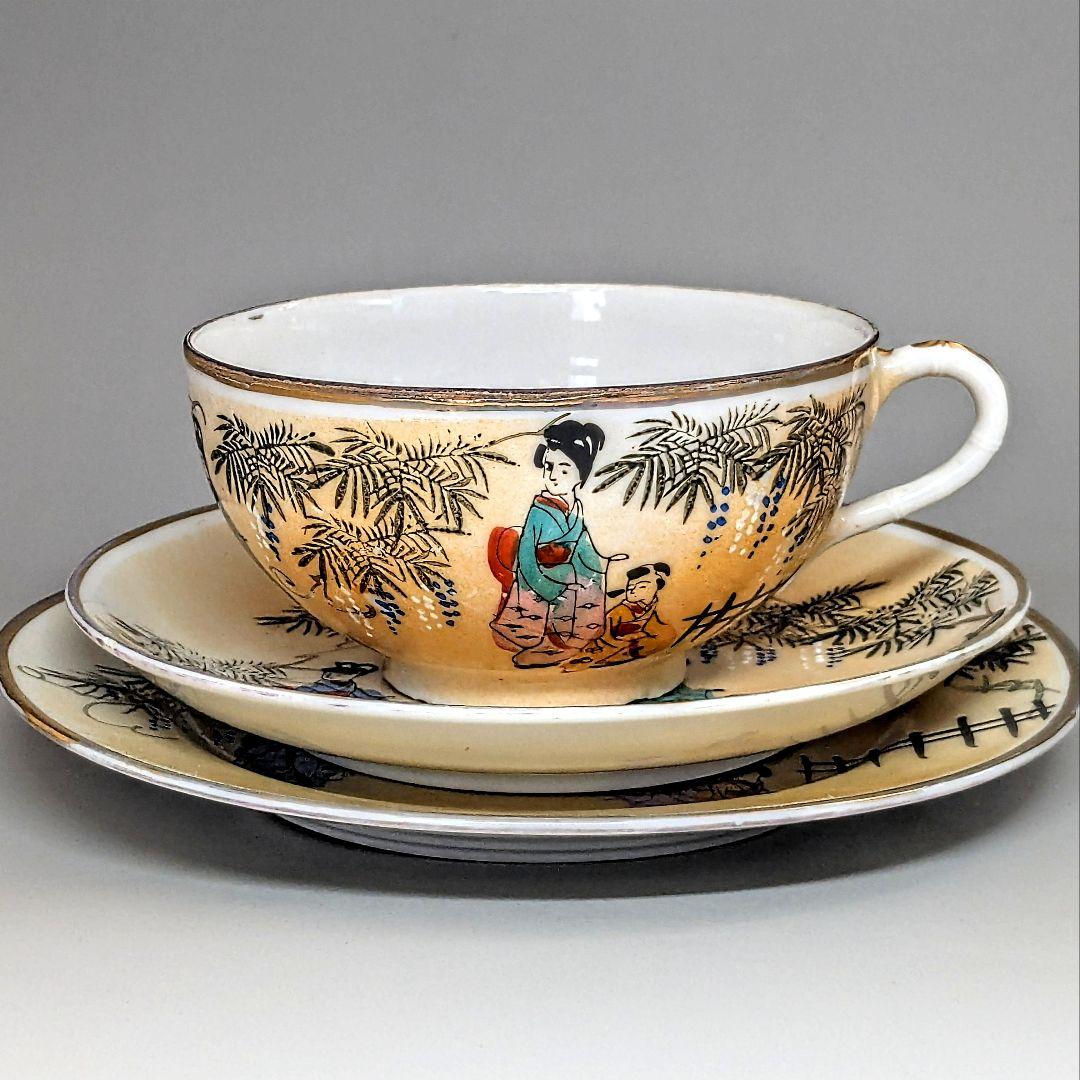 オールドニッポン 金彩白釉盛上装飾色絵風景紋様図 ＋オールドニッポン　銘 西田皿