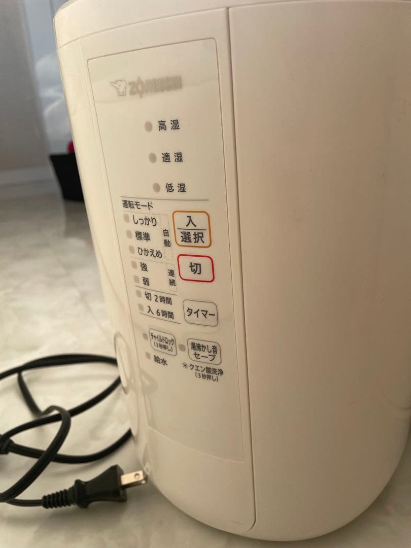 【美品】象印スチーム式加湿器 EE-RR50 ホワイト　2021年製