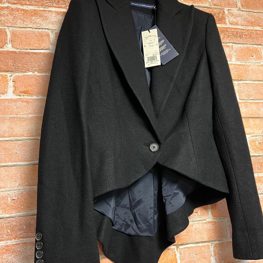 (新品未使用タグ付き)ラルフローレン　ピークドラペルテーラドジャケット　黒色