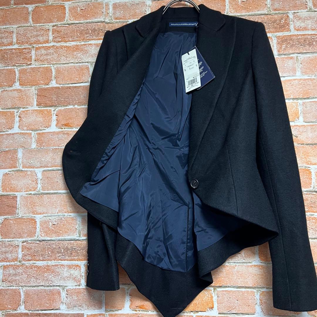 (新品未使用タグ付き)ラルフローレン　ピークドラペルテーラドジャケット　黒色