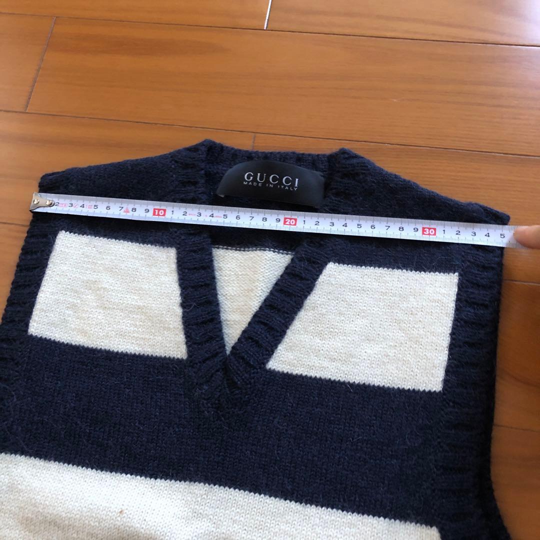 GUCCI ネイビー ホワイト ストライプ ベスト