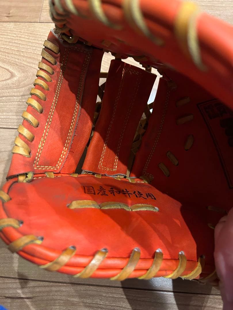 『まさ』 玉澤　 軟式野球グローブ ファーストミット オレンジ
