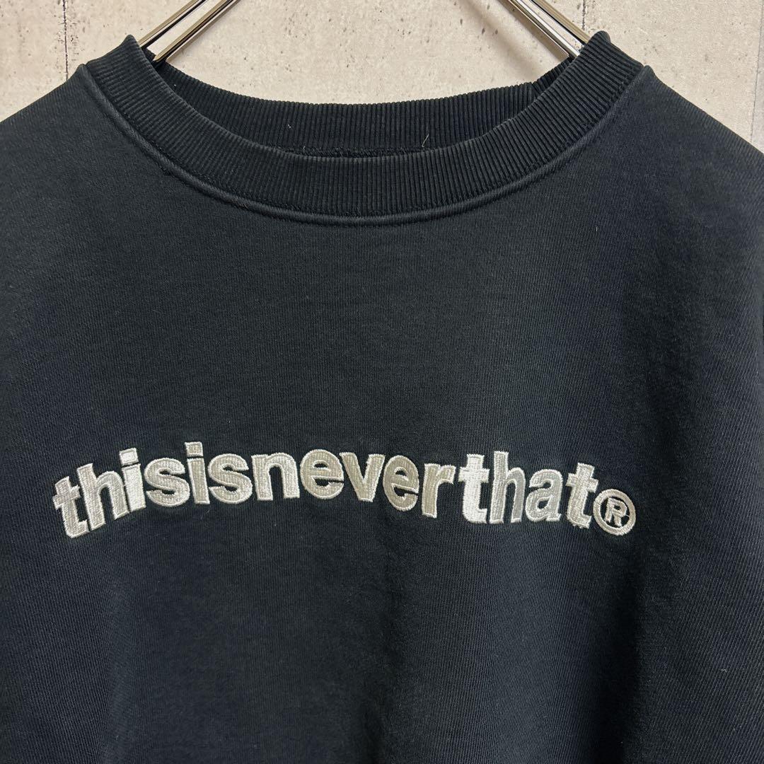 【状態◎、肉厚】thisisneverthat ブラック スウェット M ネバザ