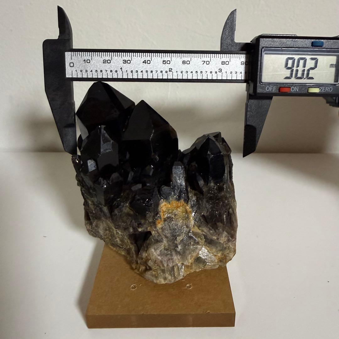 黒水晶 モリオン クラスター 台座付 漆黒 コンゴ産 原石 天然石 魔除け