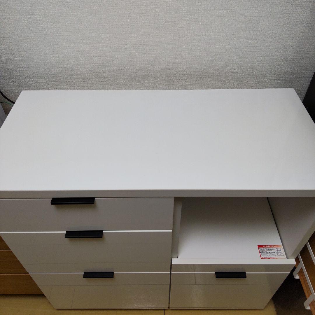 ニトリ キッチンカウンター エトナ 90　ホワイト　たのメル便　送料込