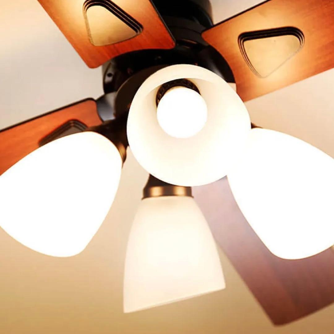 LOWYA シーリングファンライト ウォルナット ブラック