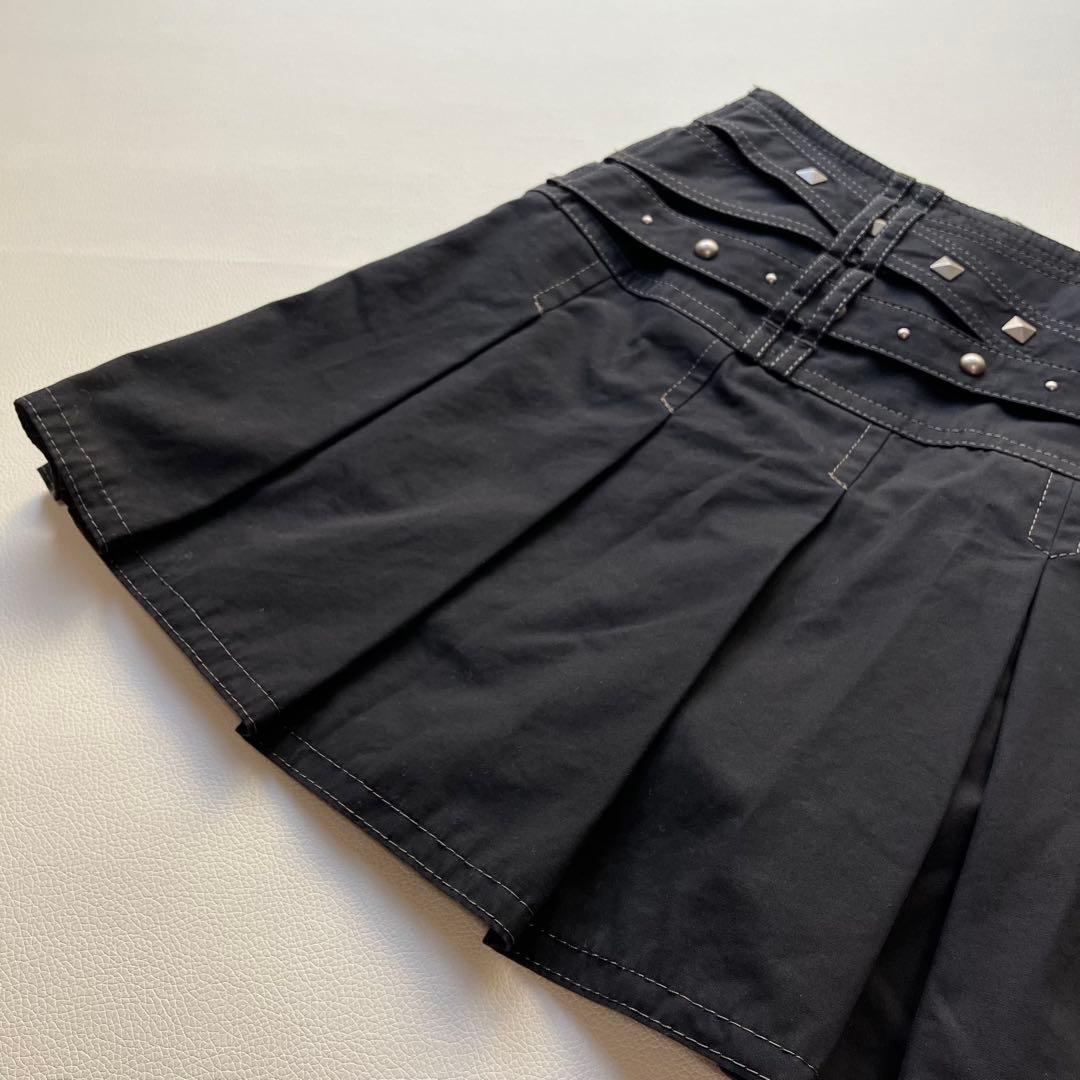 希少 美品 バーバリー スタッズ プリーツ 牛革 キュロットスカート