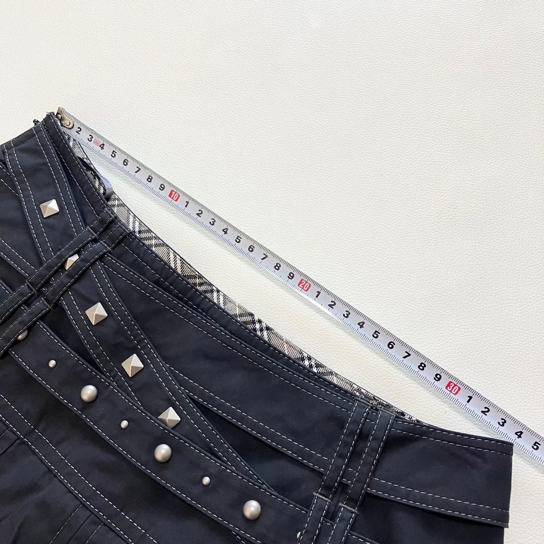 希少 美品 バーバリー スタッズ プリーツ 牛革 キュロットスカート