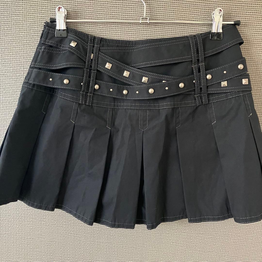 希少 美品 バーバリー スタッズ プリーツ 牛革 キュロットスカート