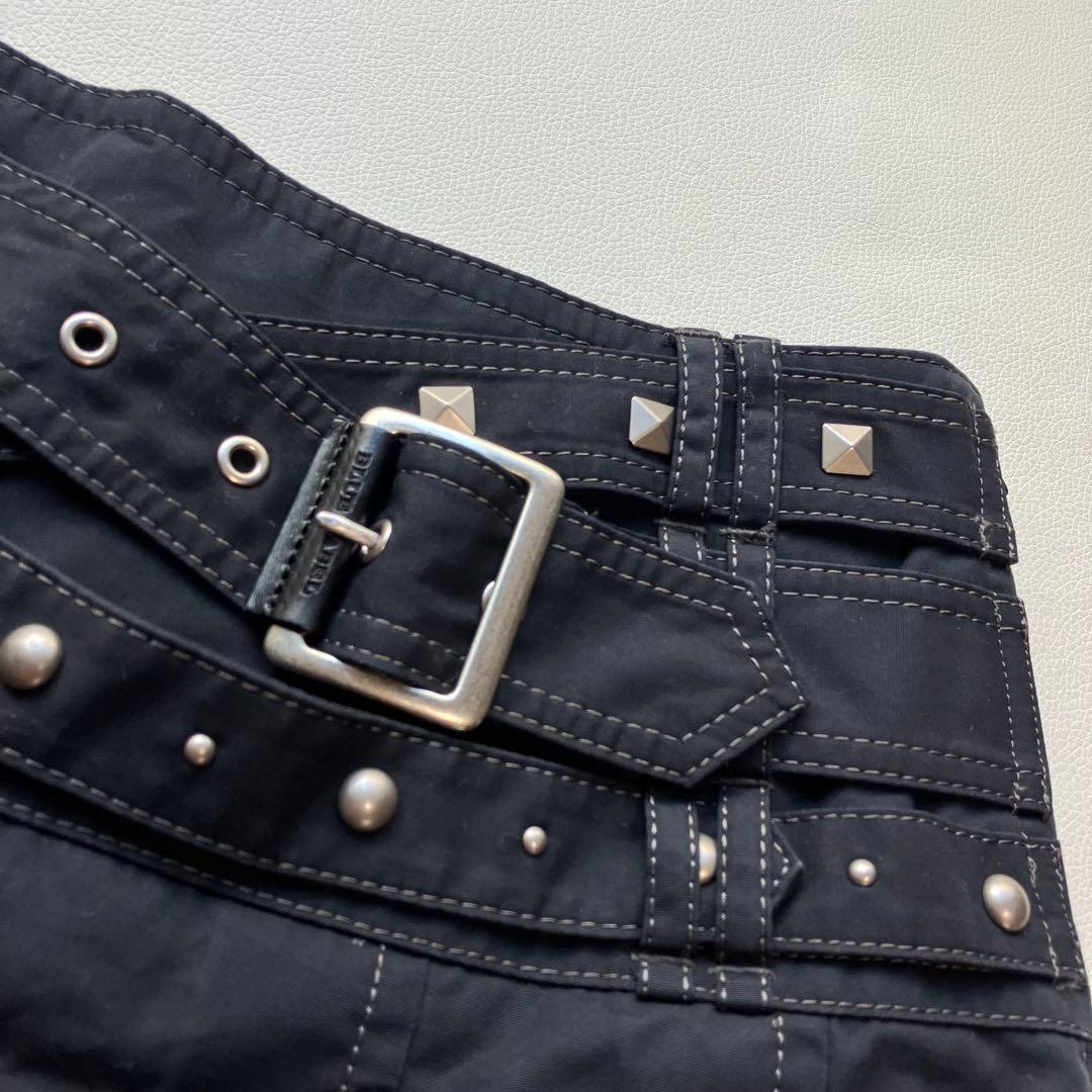 希少 美品 バーバリー スタッズ プリーツ 牛革 キュロットスカート