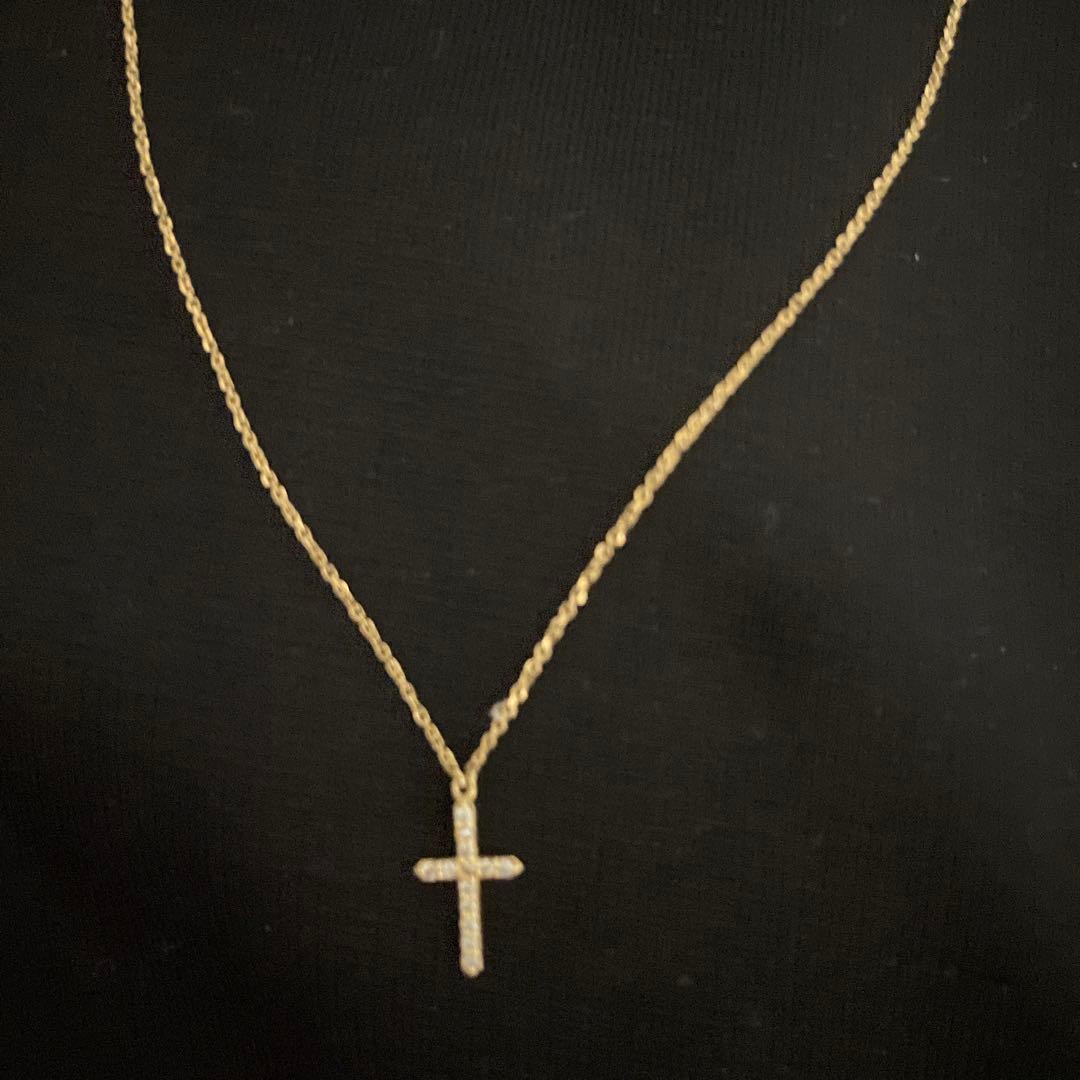 K18 jupiter gold label ダイヤクロスネックレス