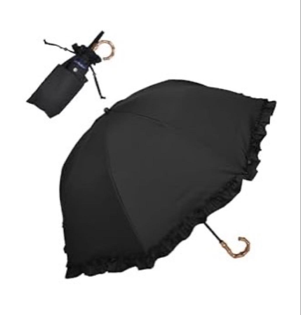 100%遮光 日傘 折りたたみ傘【Rose Blanc】