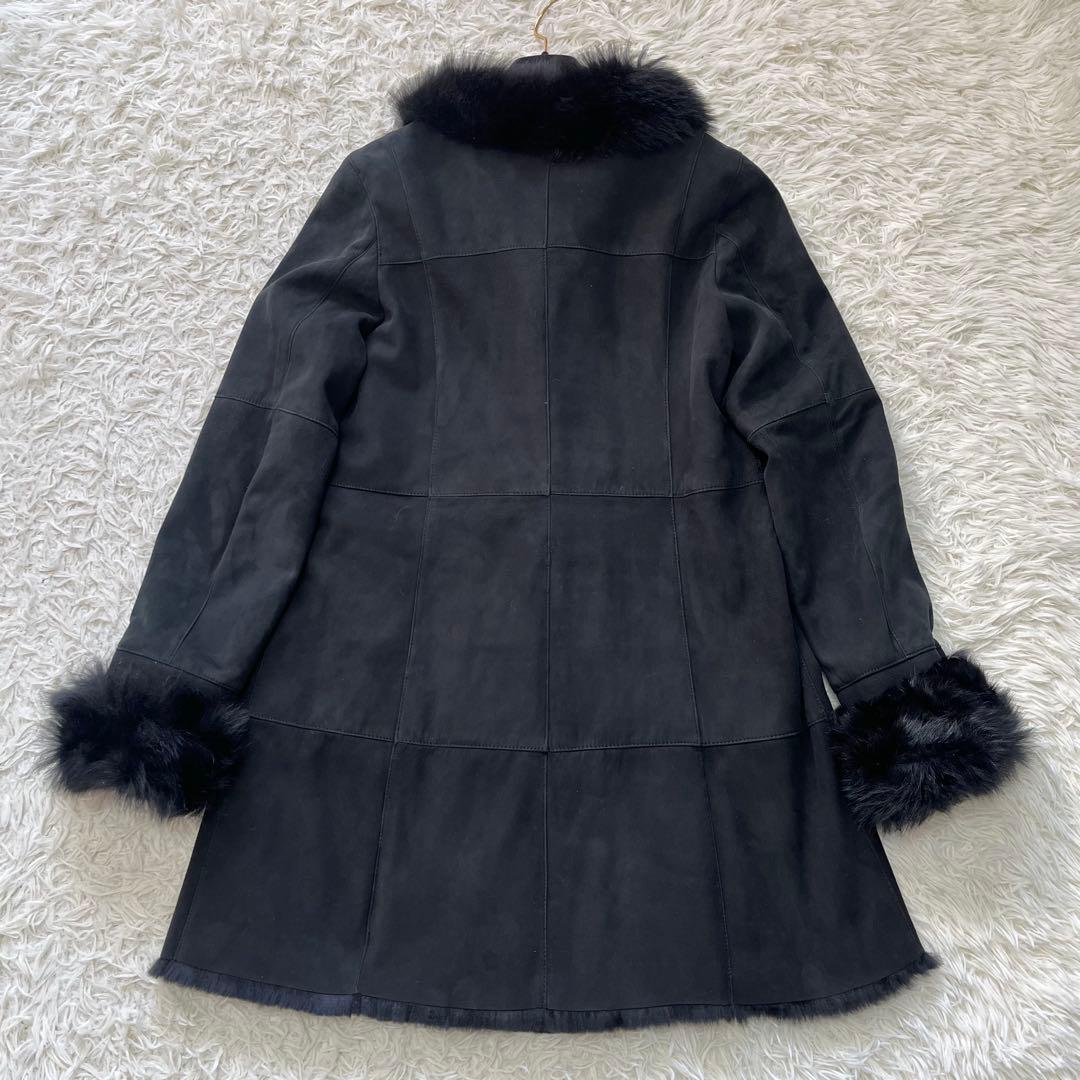 美品✨Yves SALOMON イヴサロモン ムートン ファーコート ブラックM