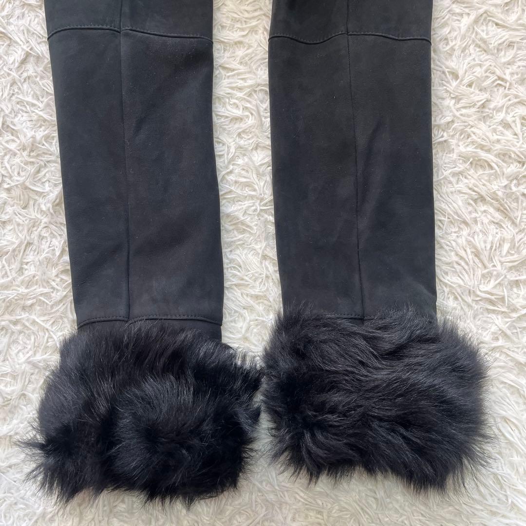 美品✨Yves SALOMON イヴサロモン ムートン ファーコート ブラックM