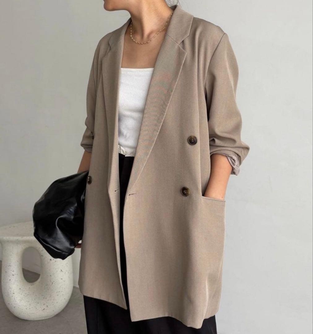 CAPRICIEUX LE'MAGE Wテーラージャケット グレージュ