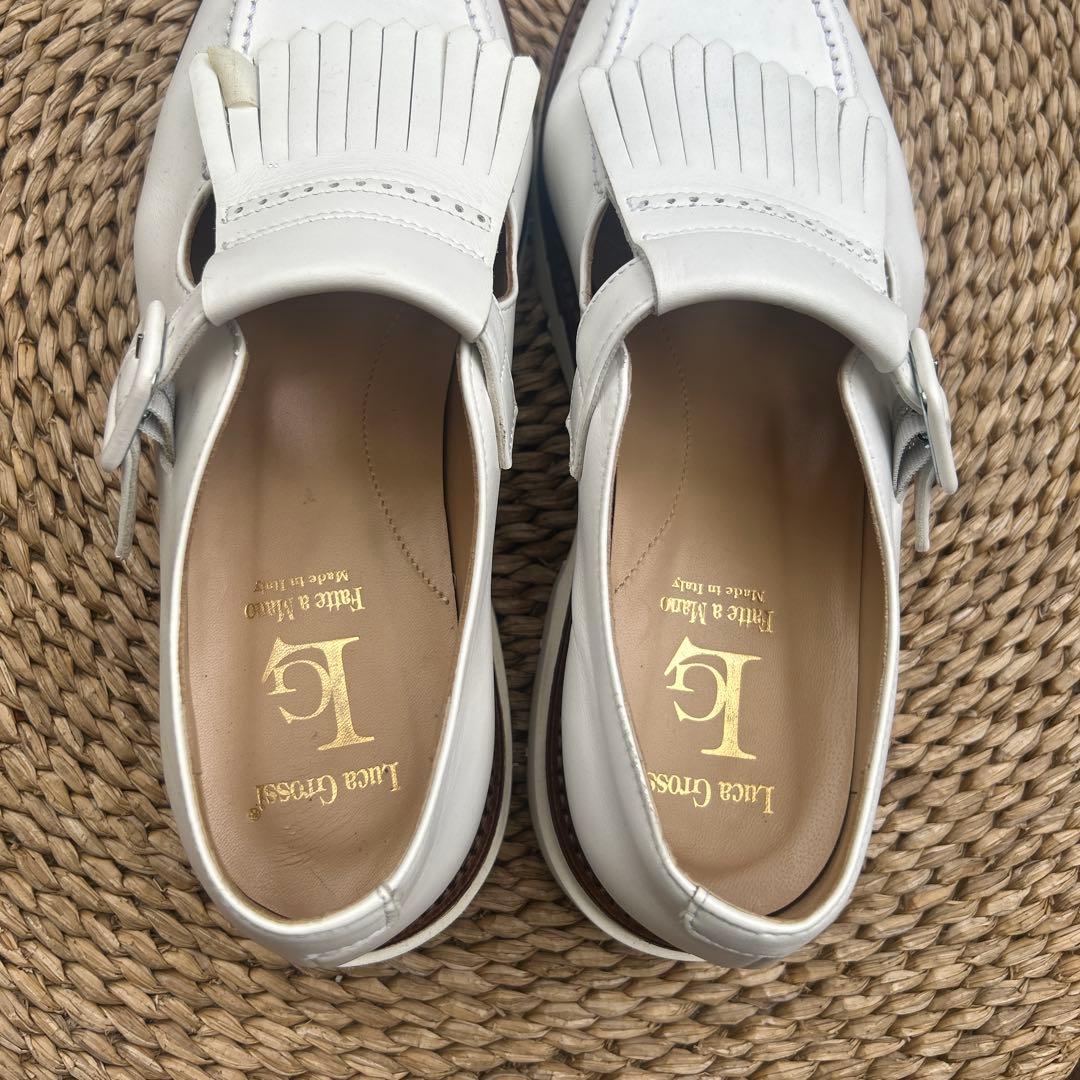 Luca Grossi キルトデザインストラップシューズ