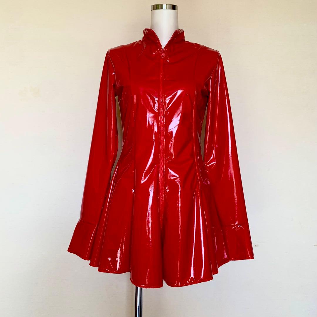 エナメルボンテージ　ワンピース　レッド