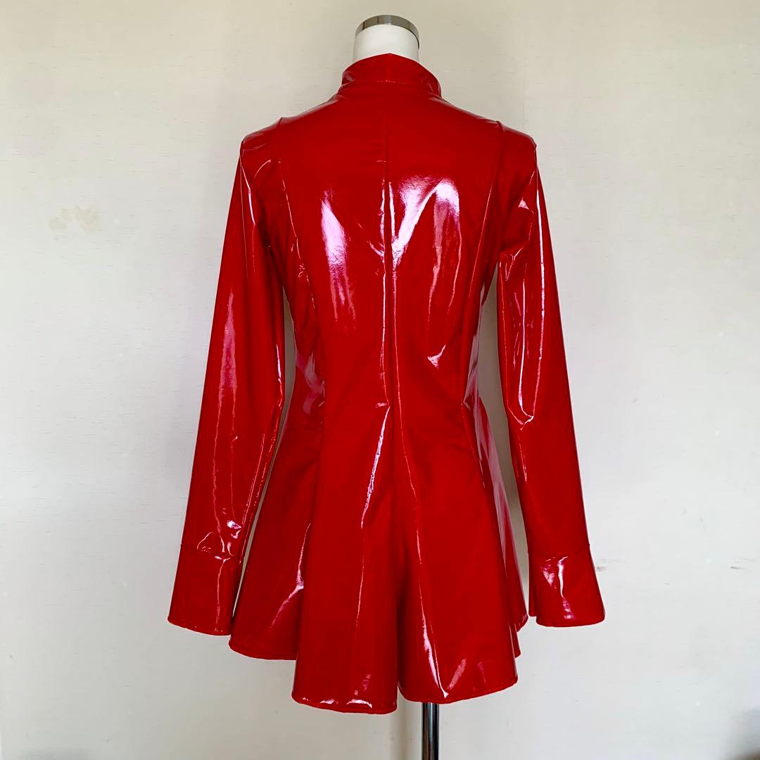 エナメルボンテージ　ワンピース　レッド