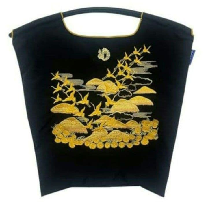 染織いわもと×Ball&Chain　エコバッグ　Mサイズ　ブラック