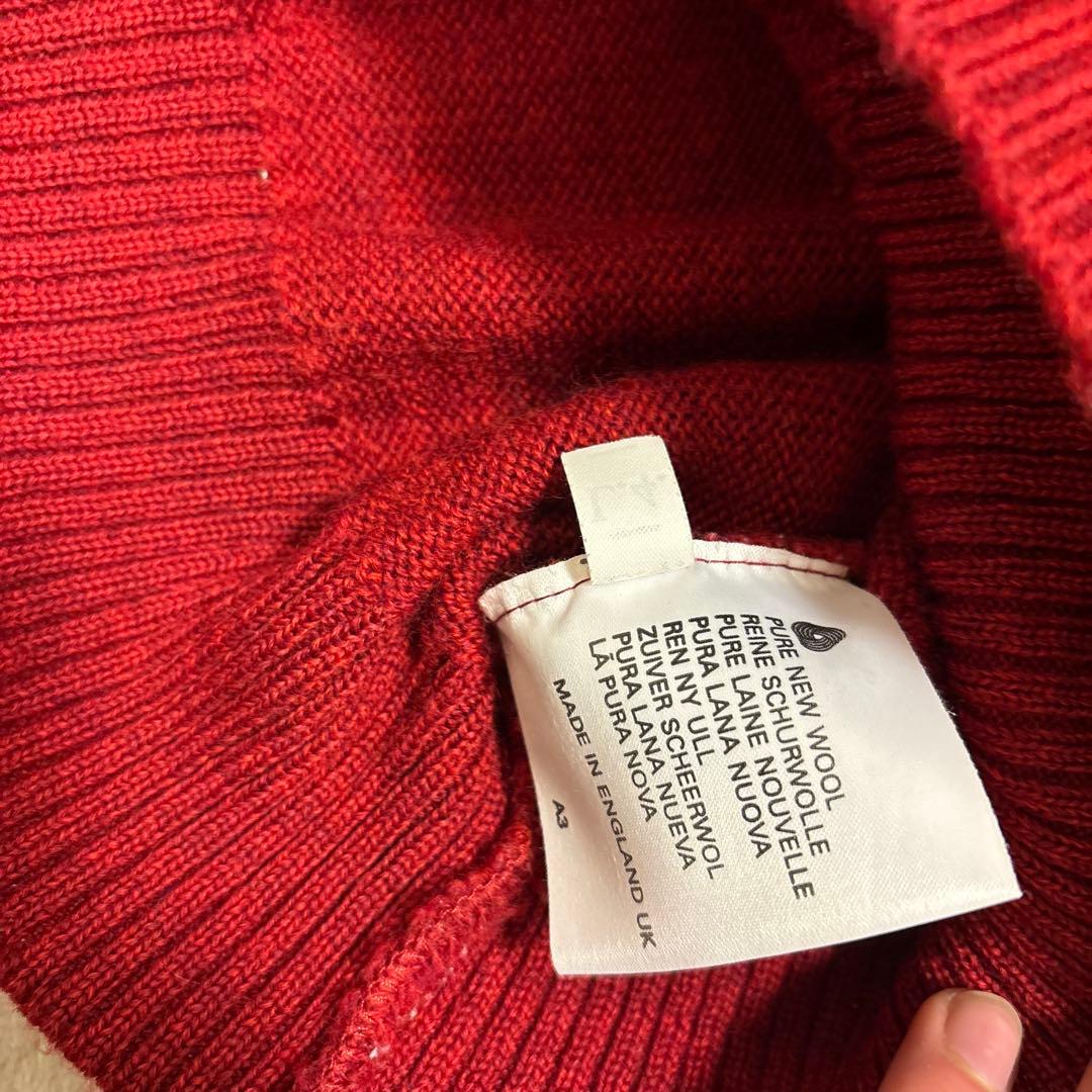 美品⭐️90s burberry ハイゲージ エルボーパッチ　ニット　ホース刺繍