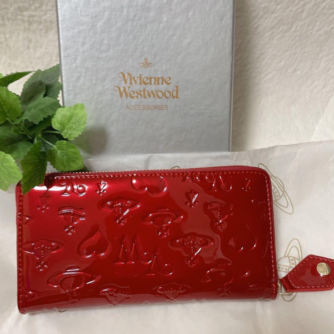 Vivienne Westwood エンボス長財布 レッド