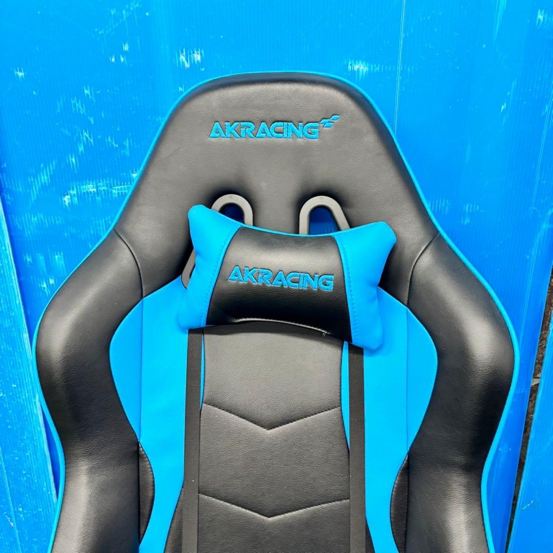 448 ゲーミングチェア　ブルー　青色　デスクチェア　大人気　オフィスチェア