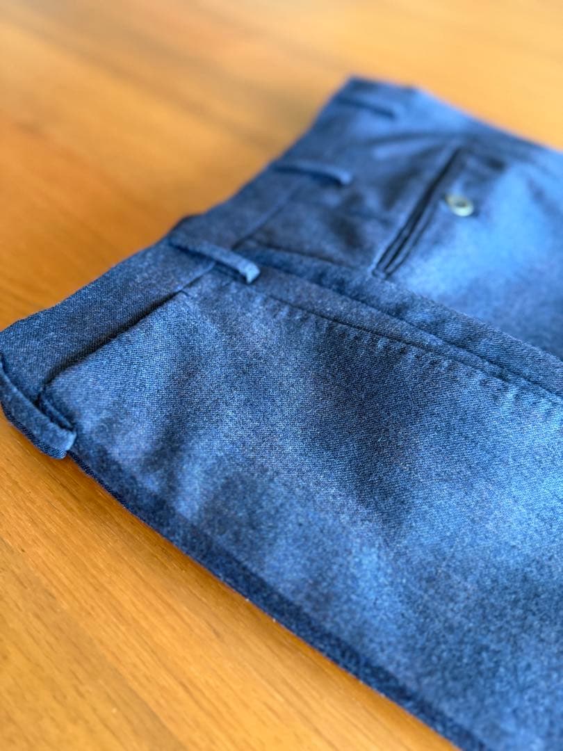 インコテックス スリムフィット ウールサージ ネイビブラウンメランジ サイズ48