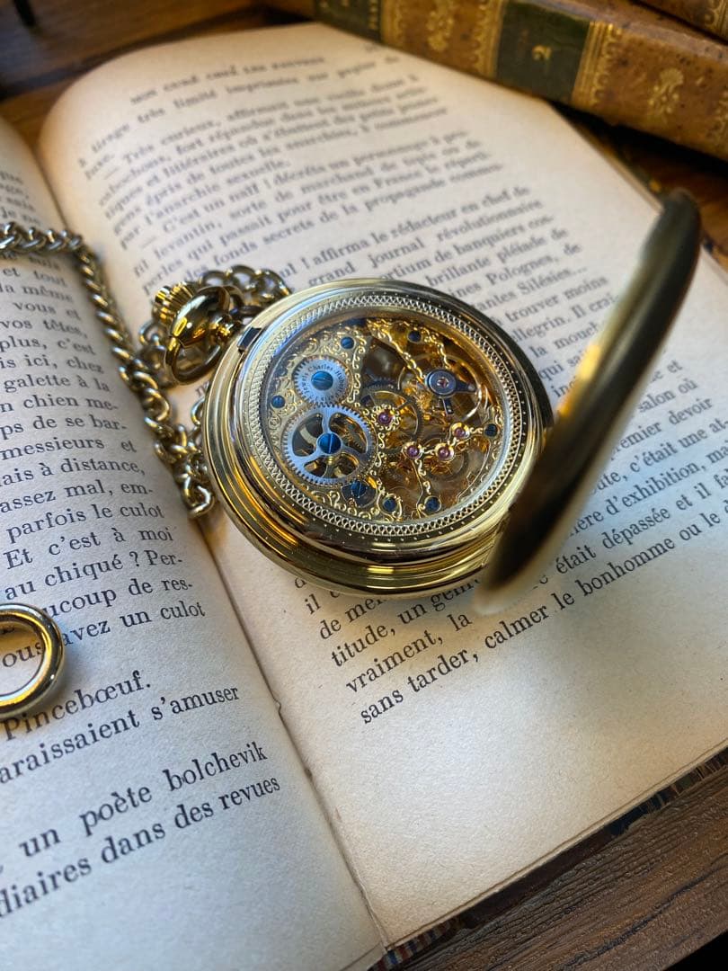 チャールズヒューバート ゴールド 懐中時計 金属製チェーン