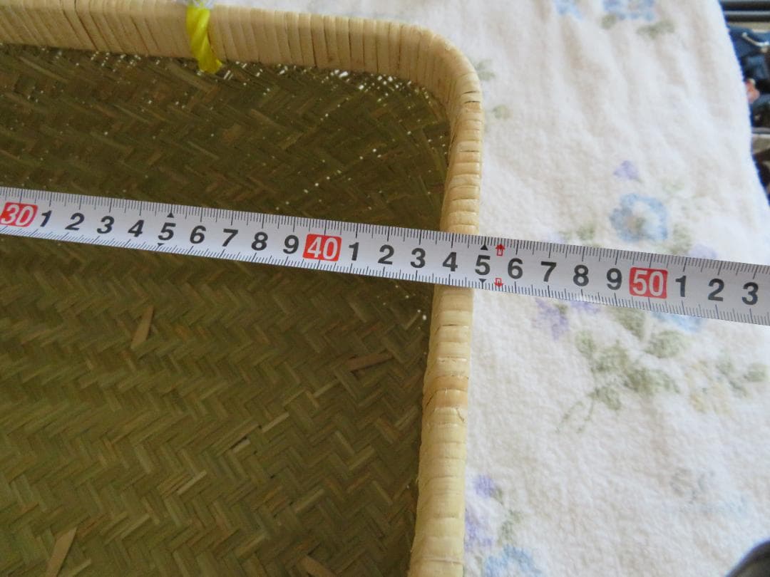 新品　未使用　青竹 市場かご 大 ビニール取っ手で痛くない