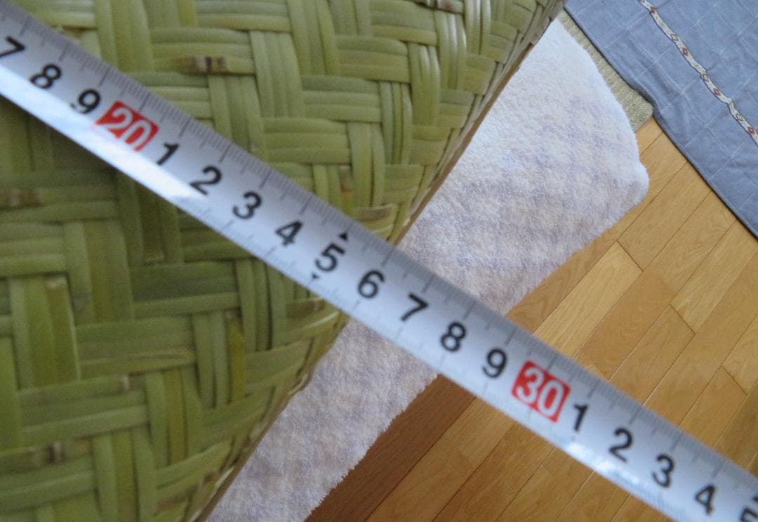 新品　未使用　青竹 市場かご 大 ビニール取っ手で痛くない