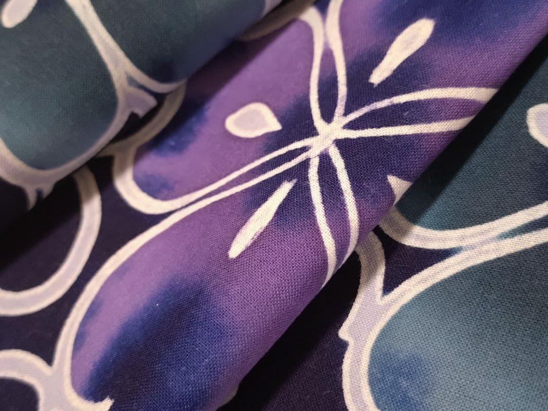 saki★247R三勝染浴衣浴衣反物注染夏祭りクローバー長さ13m40cm