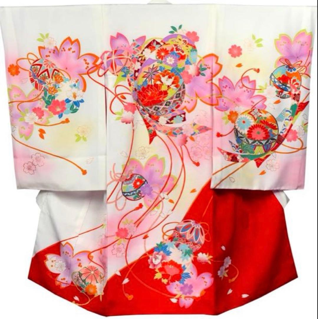 あこがれゆめ　お宮参り 女の子 着物 女児祝着 正絹 のしめ 初着 産着　白地