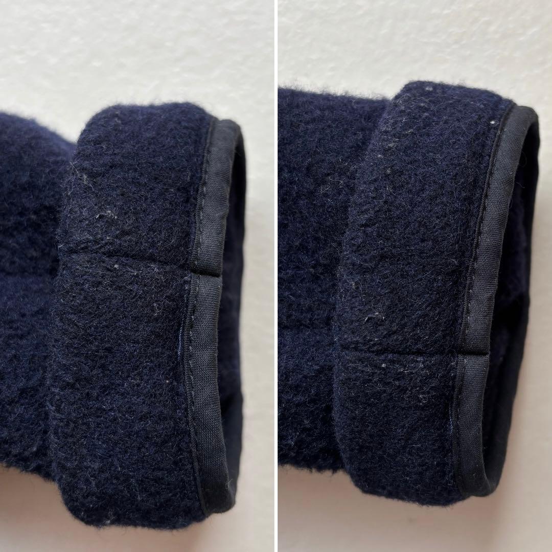 ダントン ウールモッサ ノーカラージャケット　紺