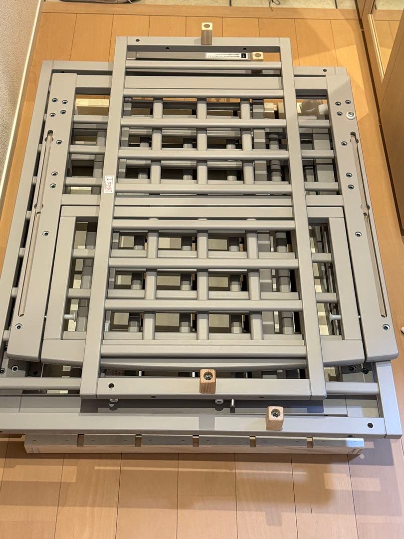 yamatoya ノモック Wオープン ハイタイプ ミニ ベビーベッド グレー