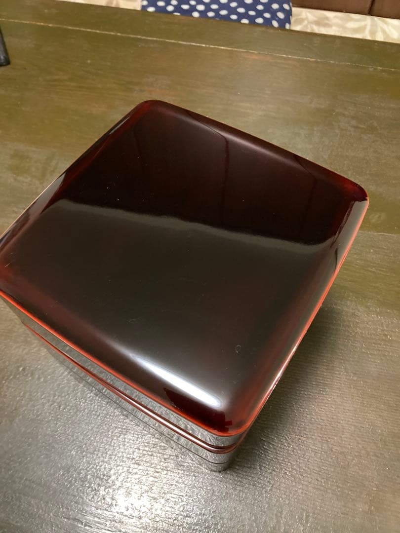 新品★越前漆器 三段重箱 胴張 溜内黒6寸　工芸品