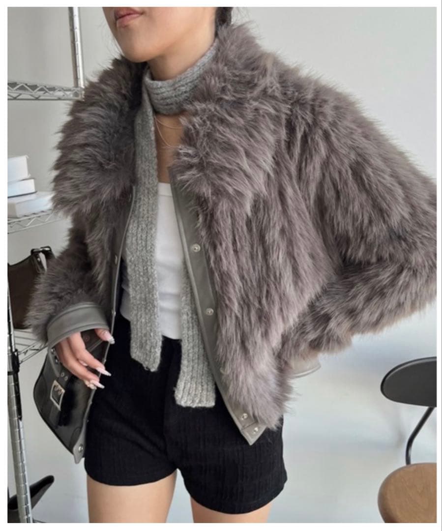 shaggie シャギー　グレー ファージャケット