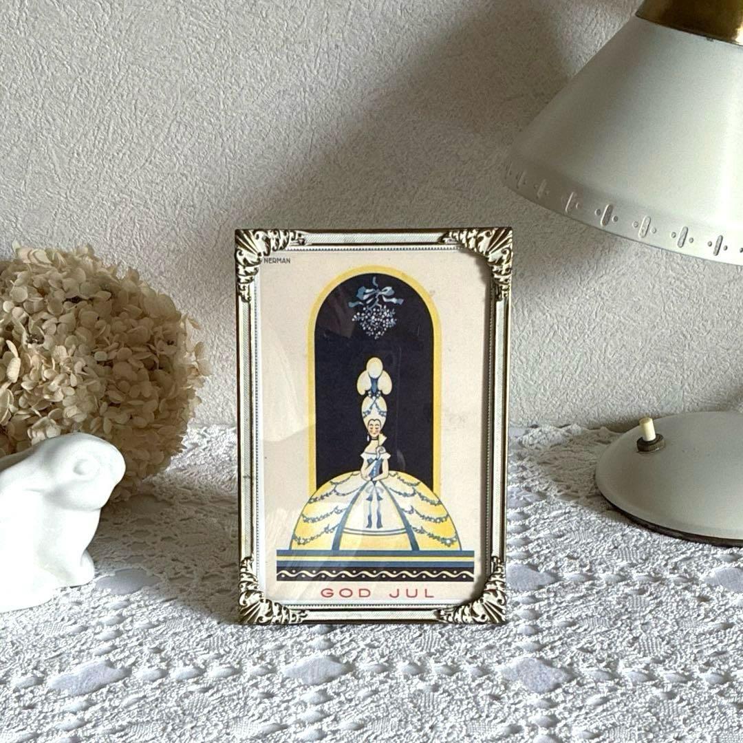 RT98 優美な装飾が美しい北欧ヴィンテージ 真鍮のフォトフレーム 16×11