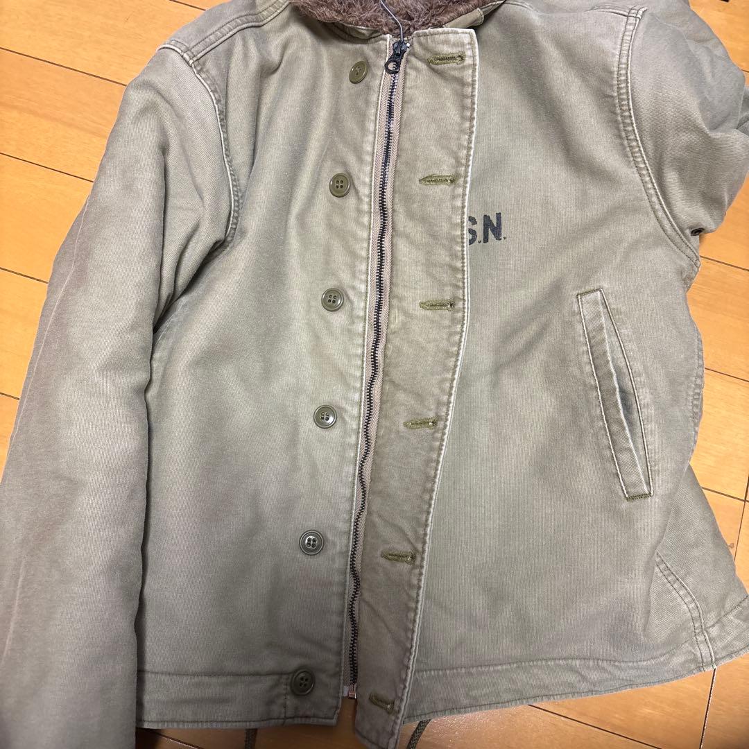 HOUSTON N-1デッキジャケット オリーブSIZE:38