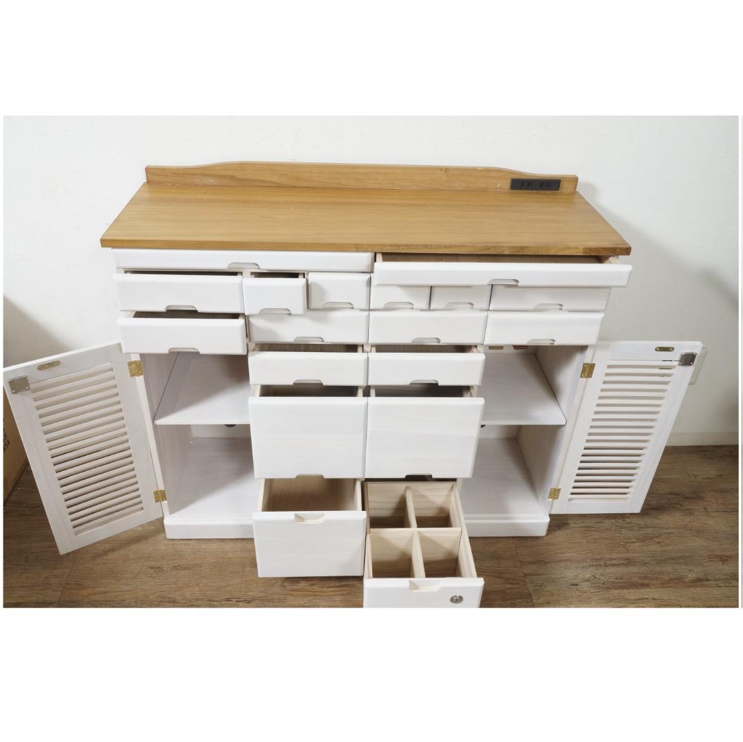 FAX台　引き出しいっぱいチェスト　電話台 収納