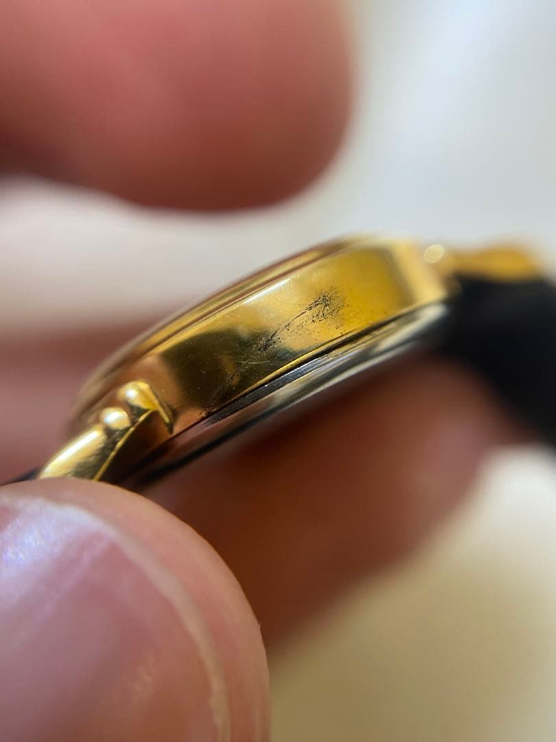 CELINE ネイビー レザー アナログ時計